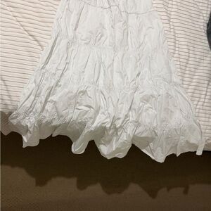Ecote White Tiered Flare Maxi Skirt size M Women